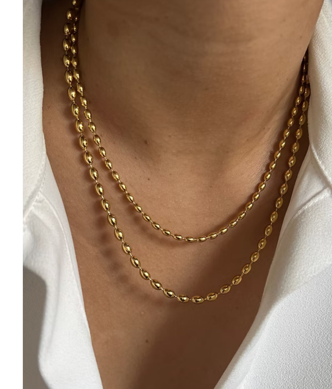 Beaded layer chain necklace