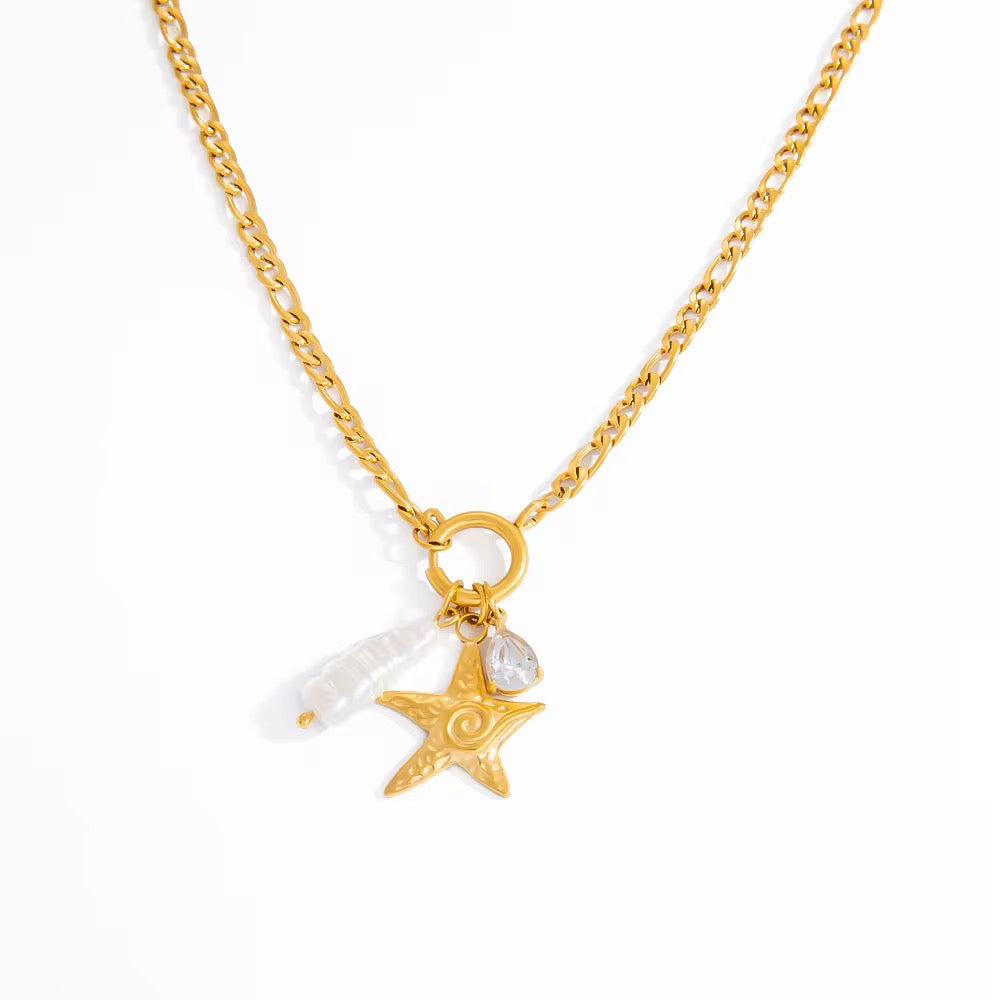Star beach vibes charm necklace