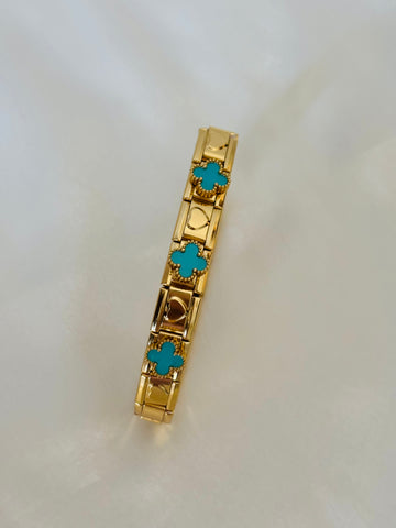 Stretchable clover belt bracelet