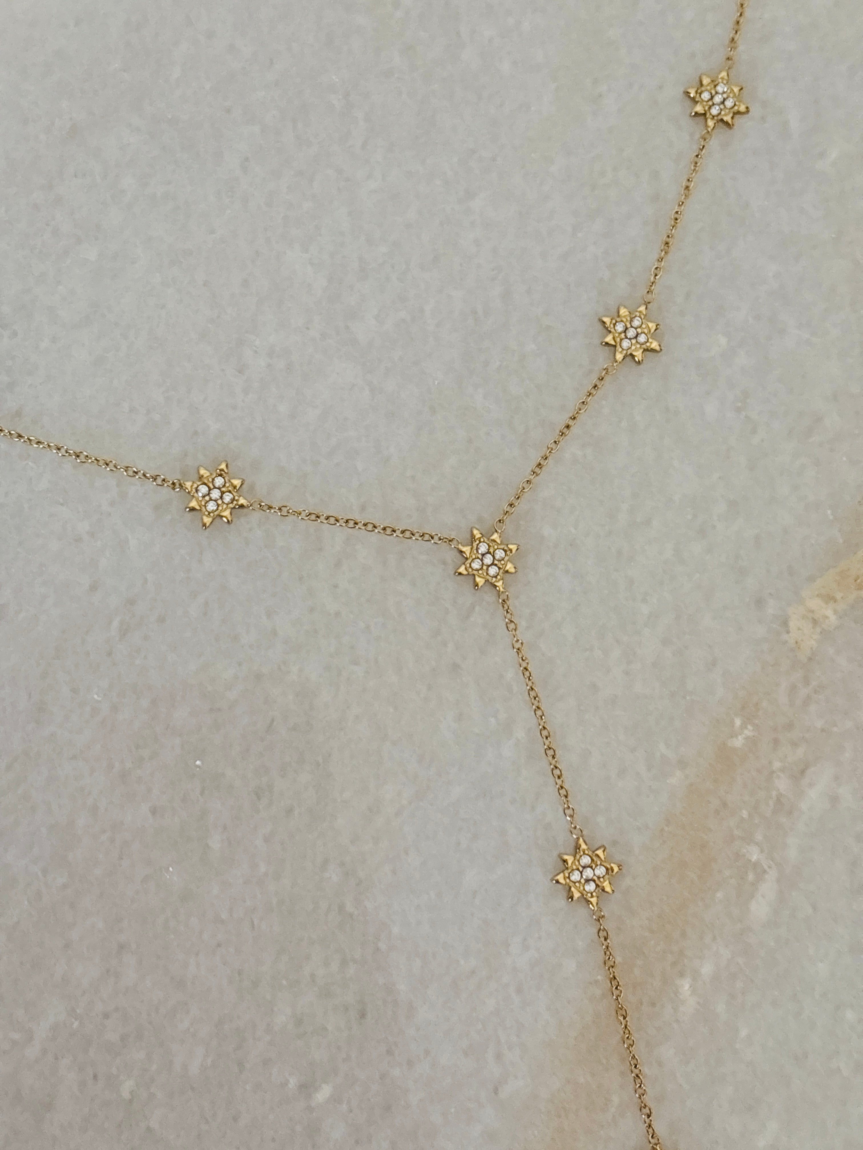 Snowflakes Y necklace