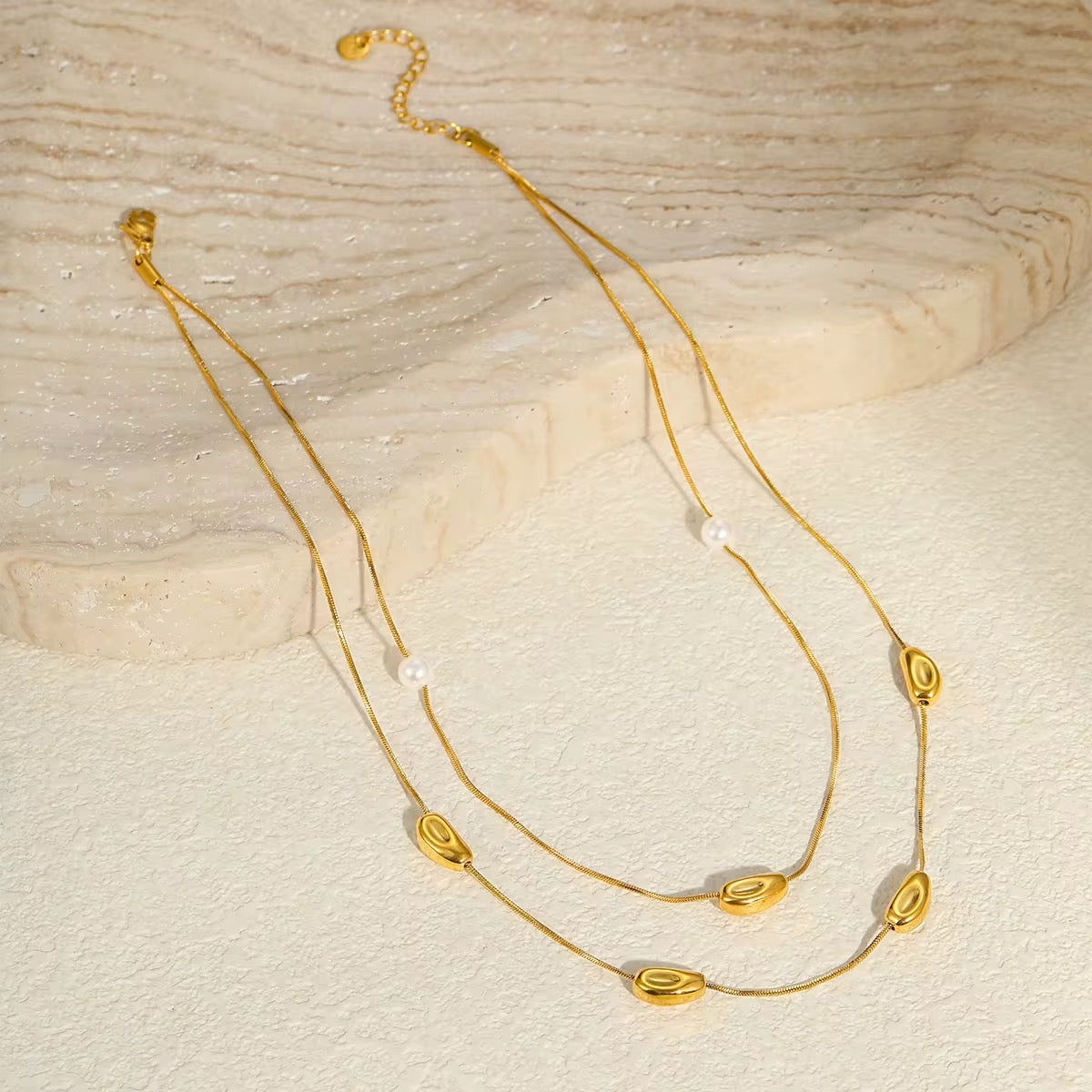 Bold pearl beaded necklace