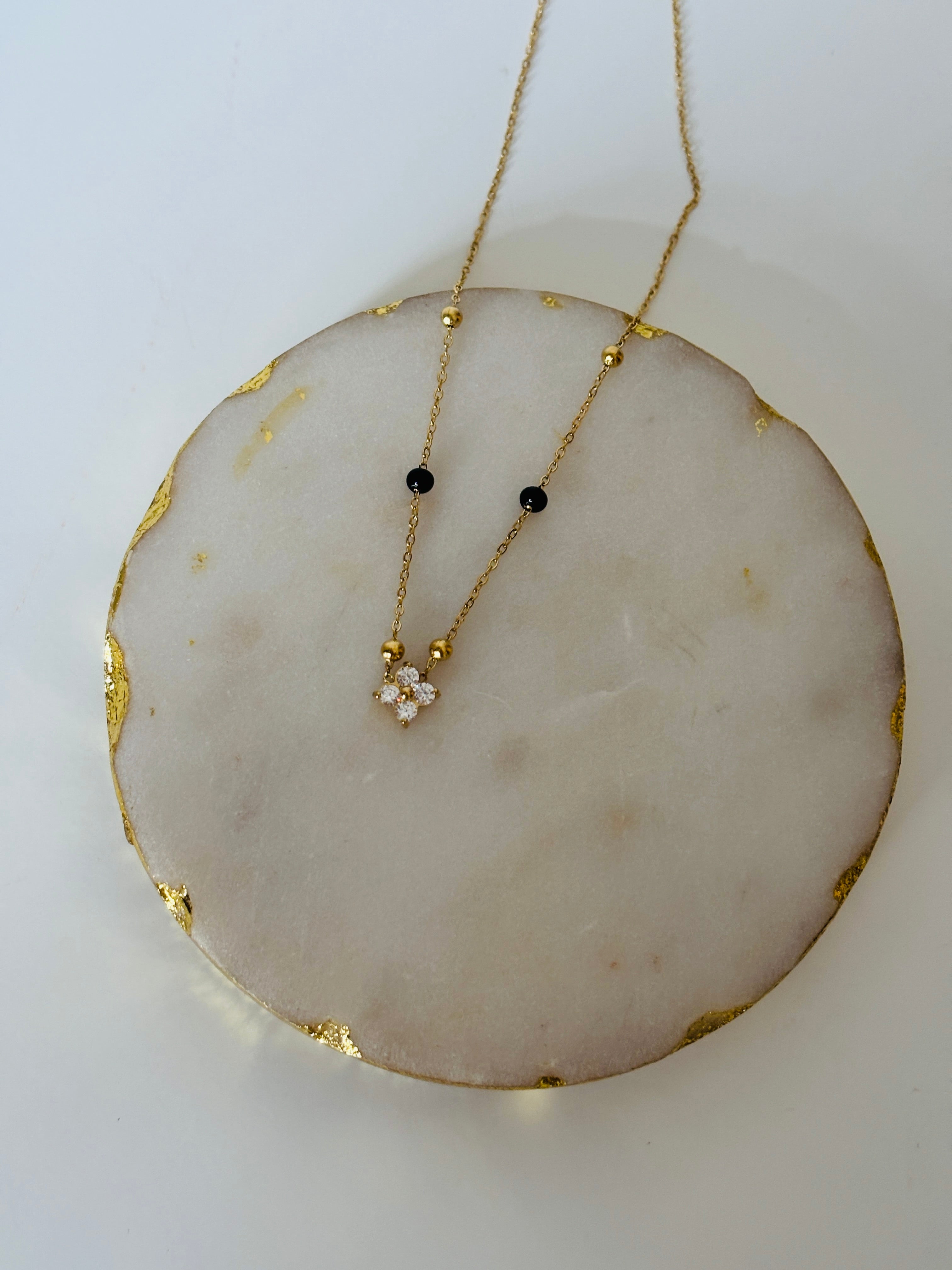 Clover flower mangalsutra necklace
