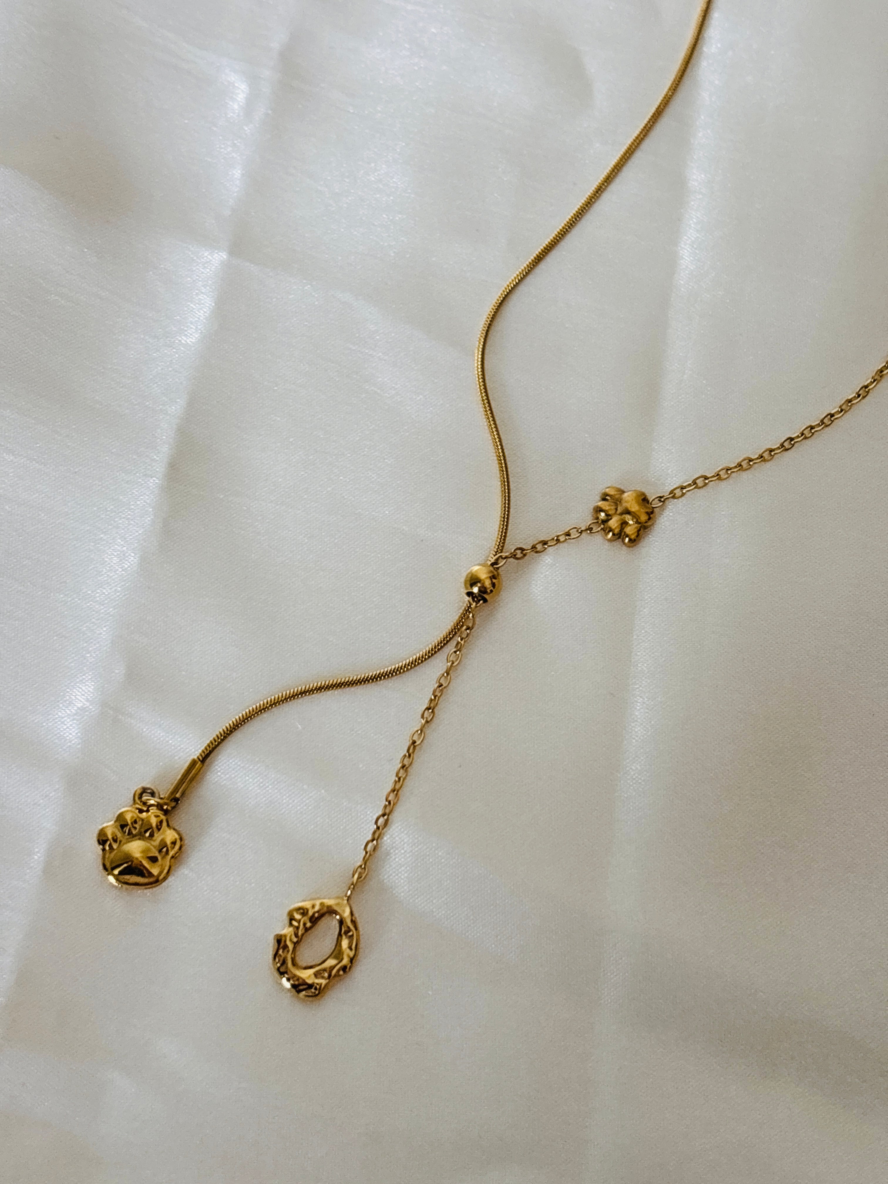 Puppy charm adjustable necklace