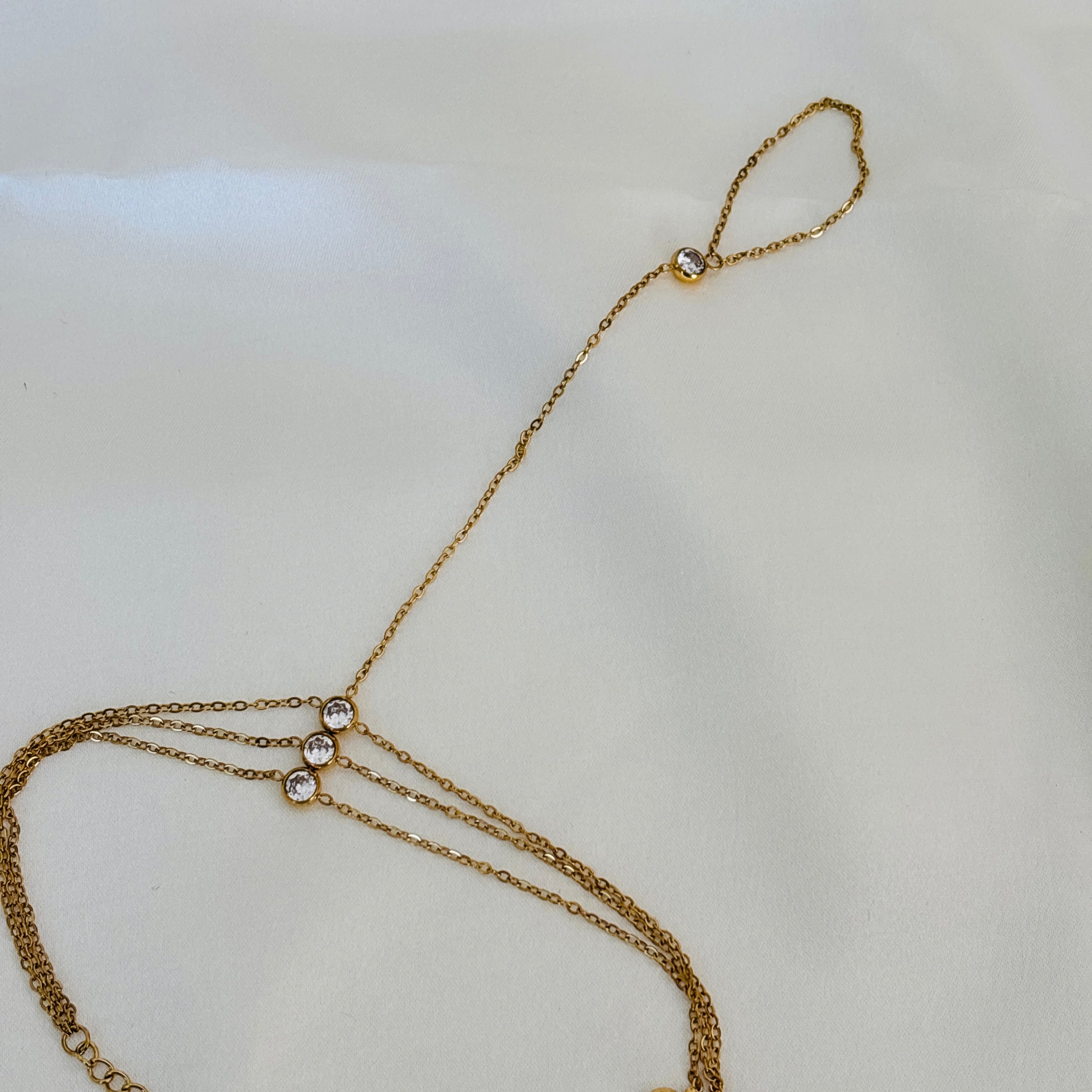 Tripal layer band chain bracelet