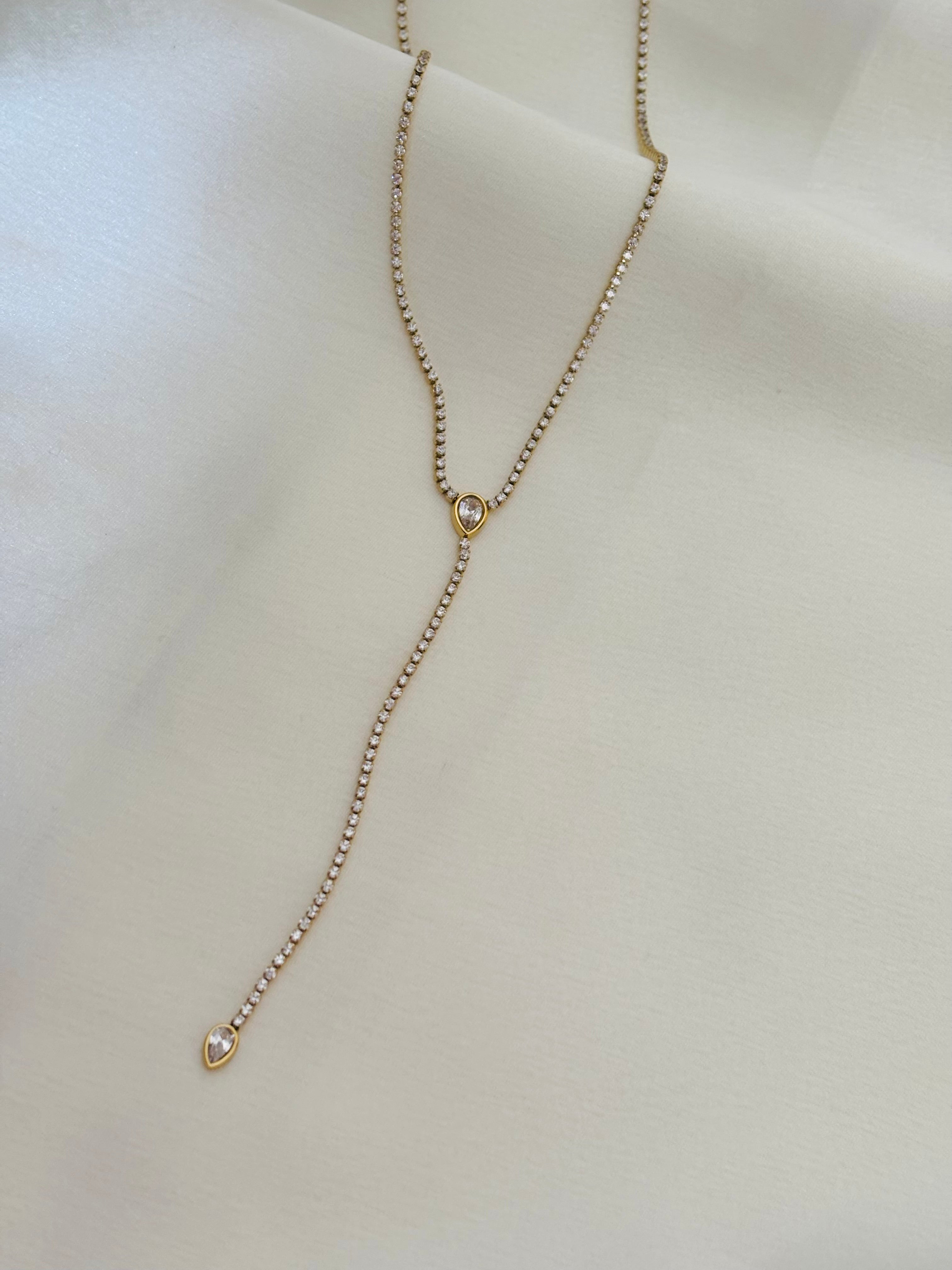 Tennis diamond y necklace