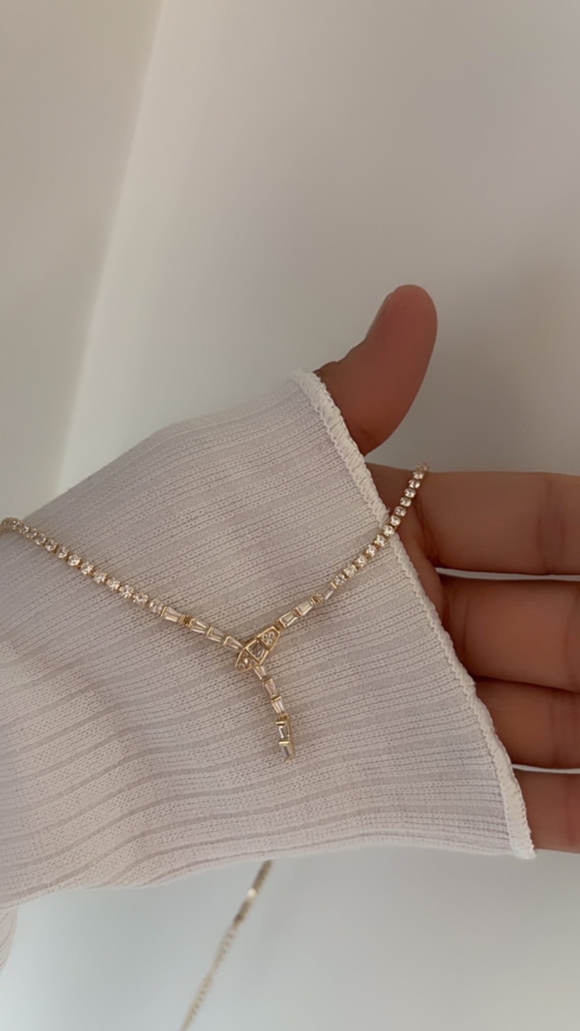 Serpent Tennis diamond necklace