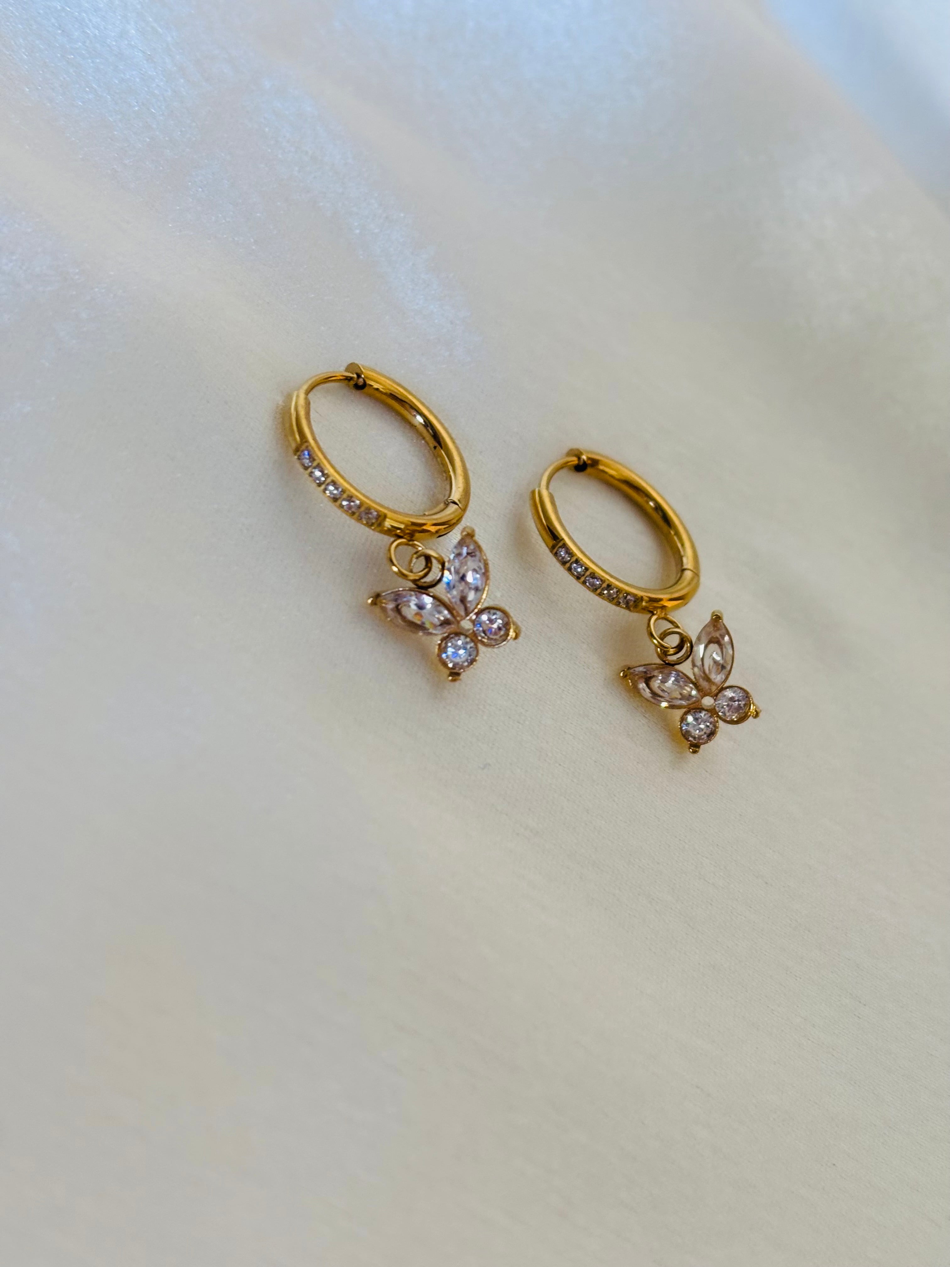 Butterfly charm earring