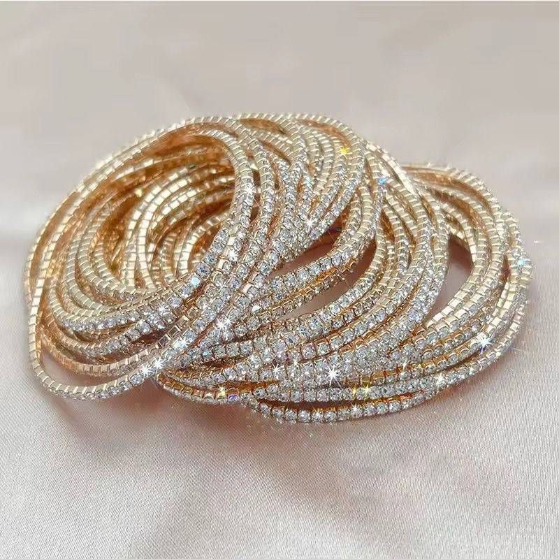 Stretchable tennis diamond bracelets