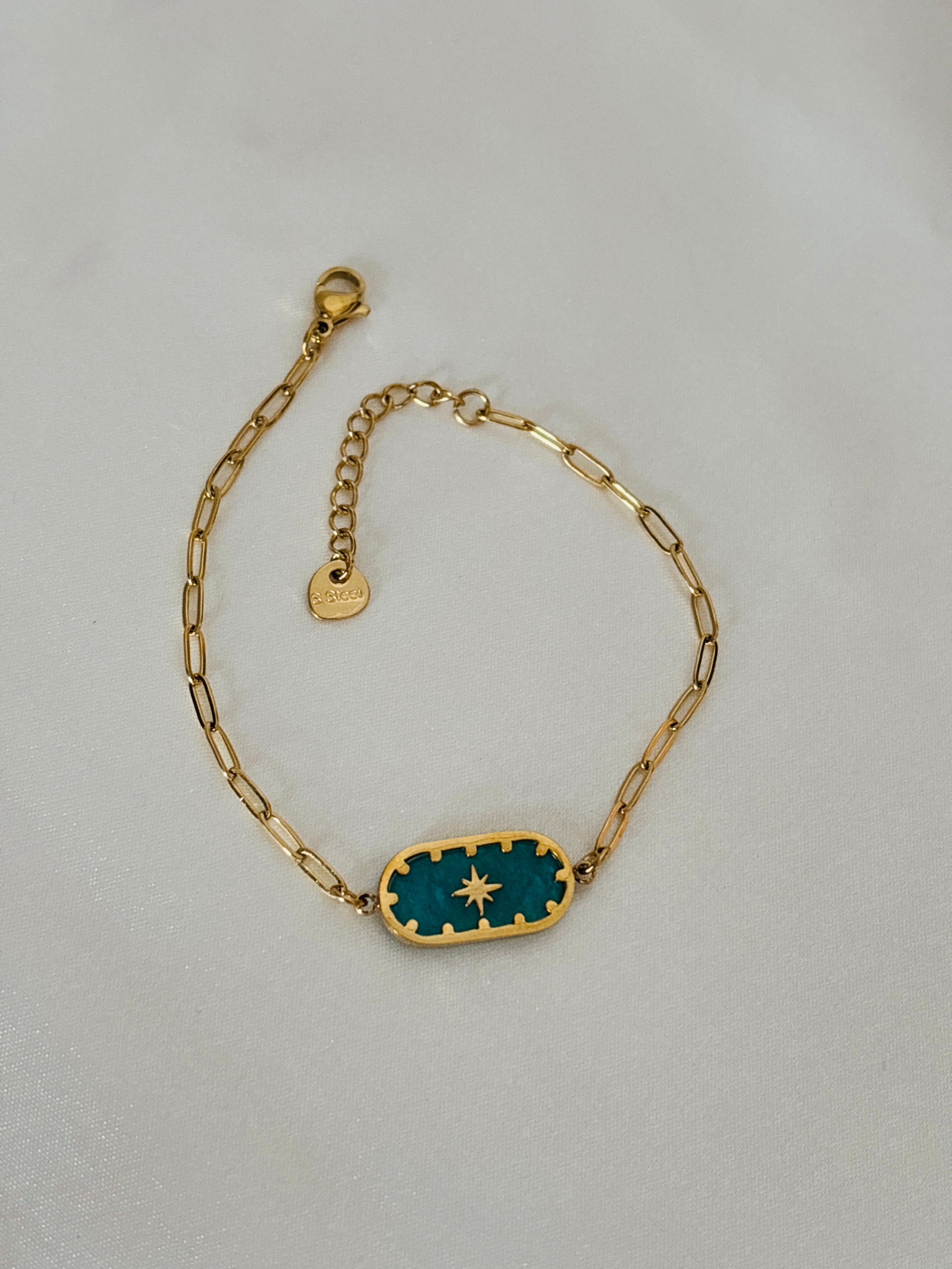 Ocean green charm bracelet