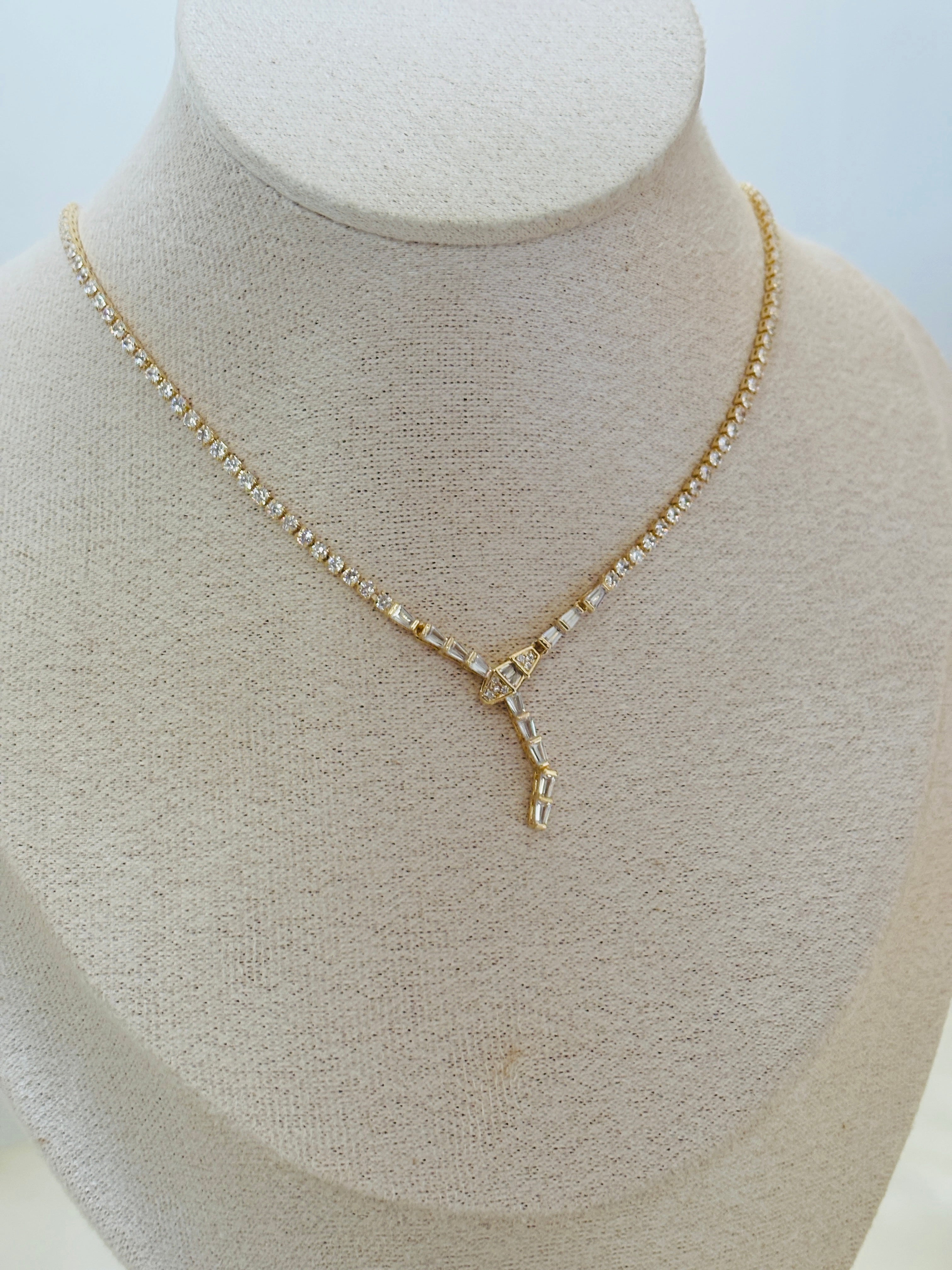 Serpent Tennis diamond necklace