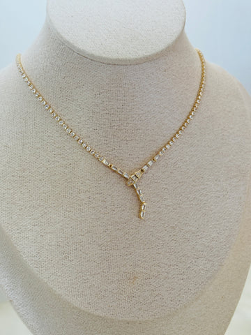 Serpent Tennis diamond necklace