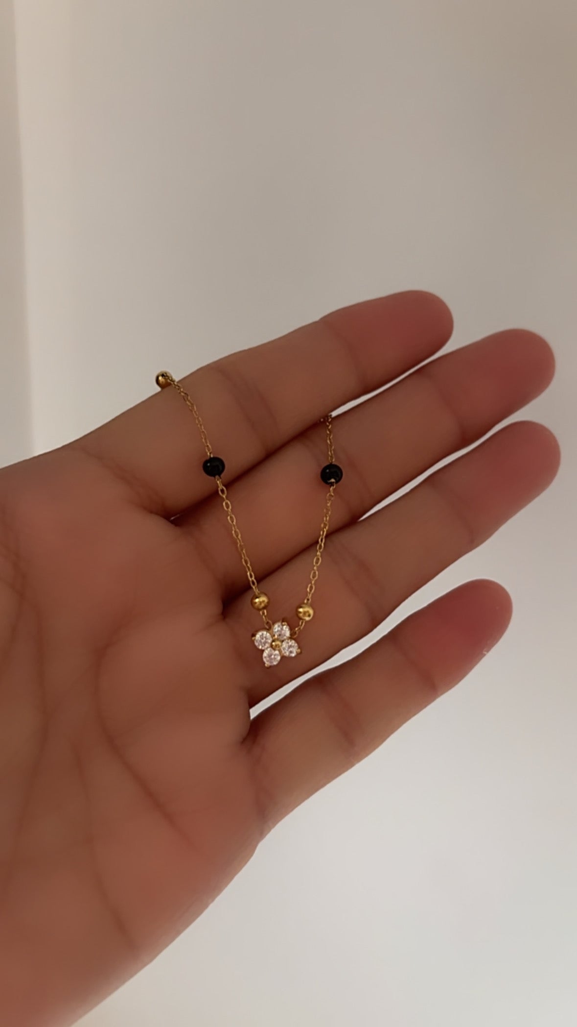 Clover flower mangalsutra necklace