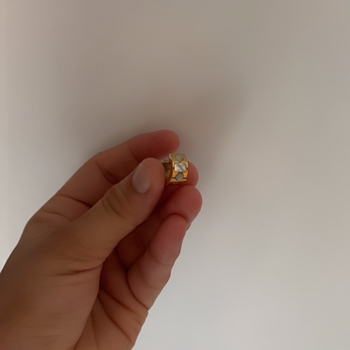 Mini mop hoop earrings