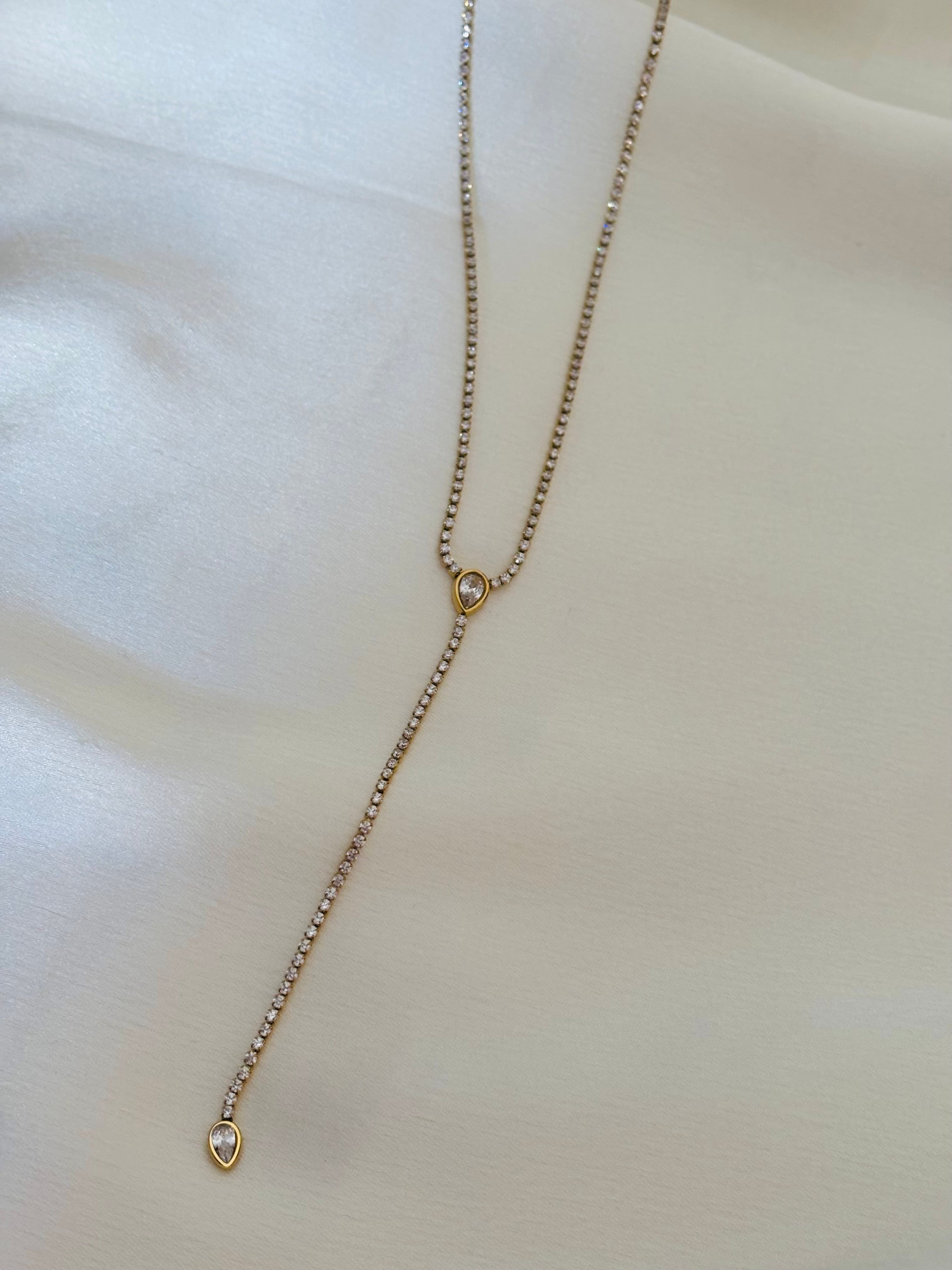 Tennis diamond y necklace