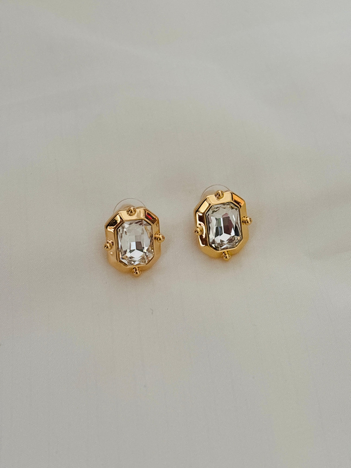 Crystal octagon earring