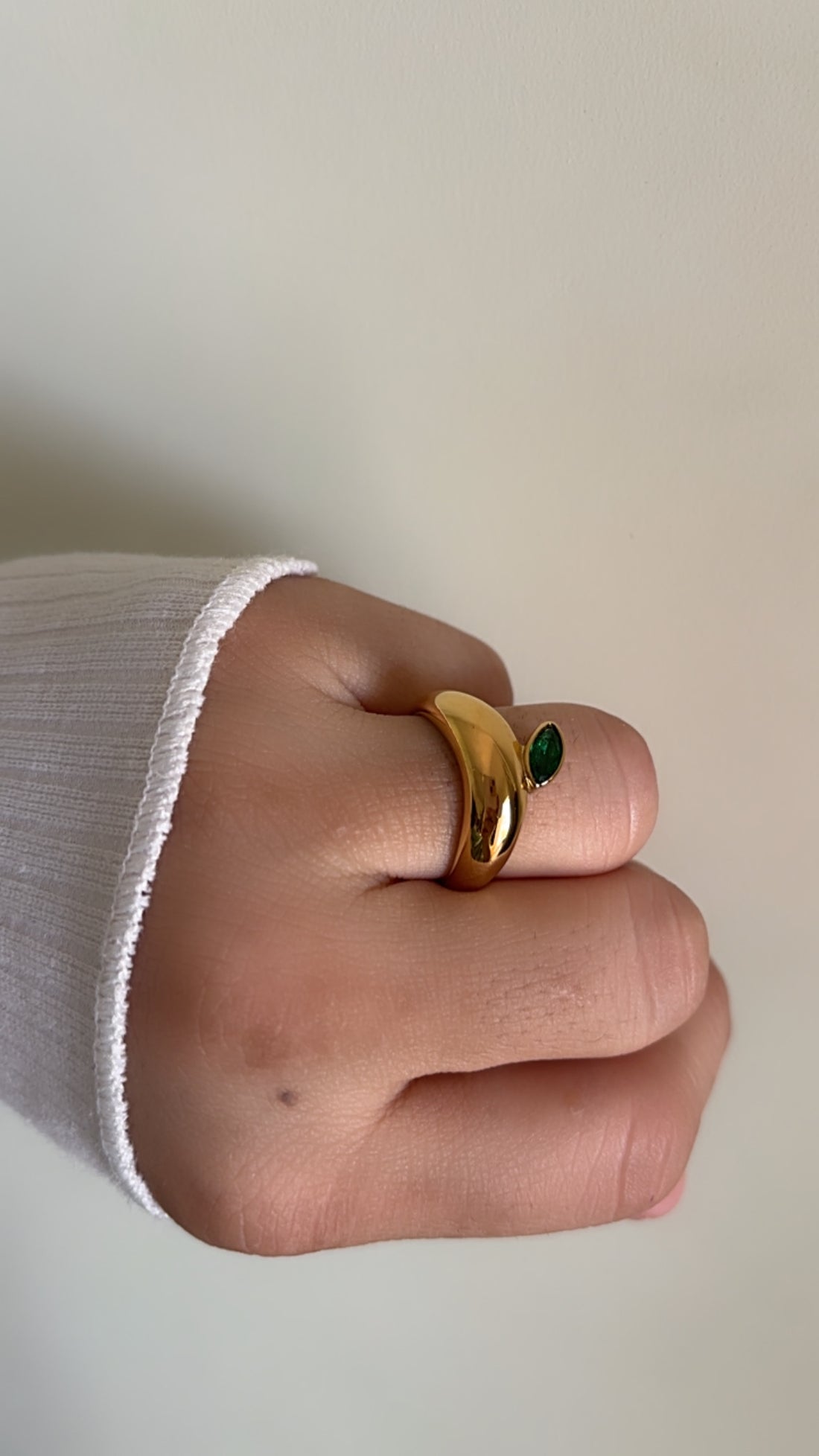 Emerald cut bold ring