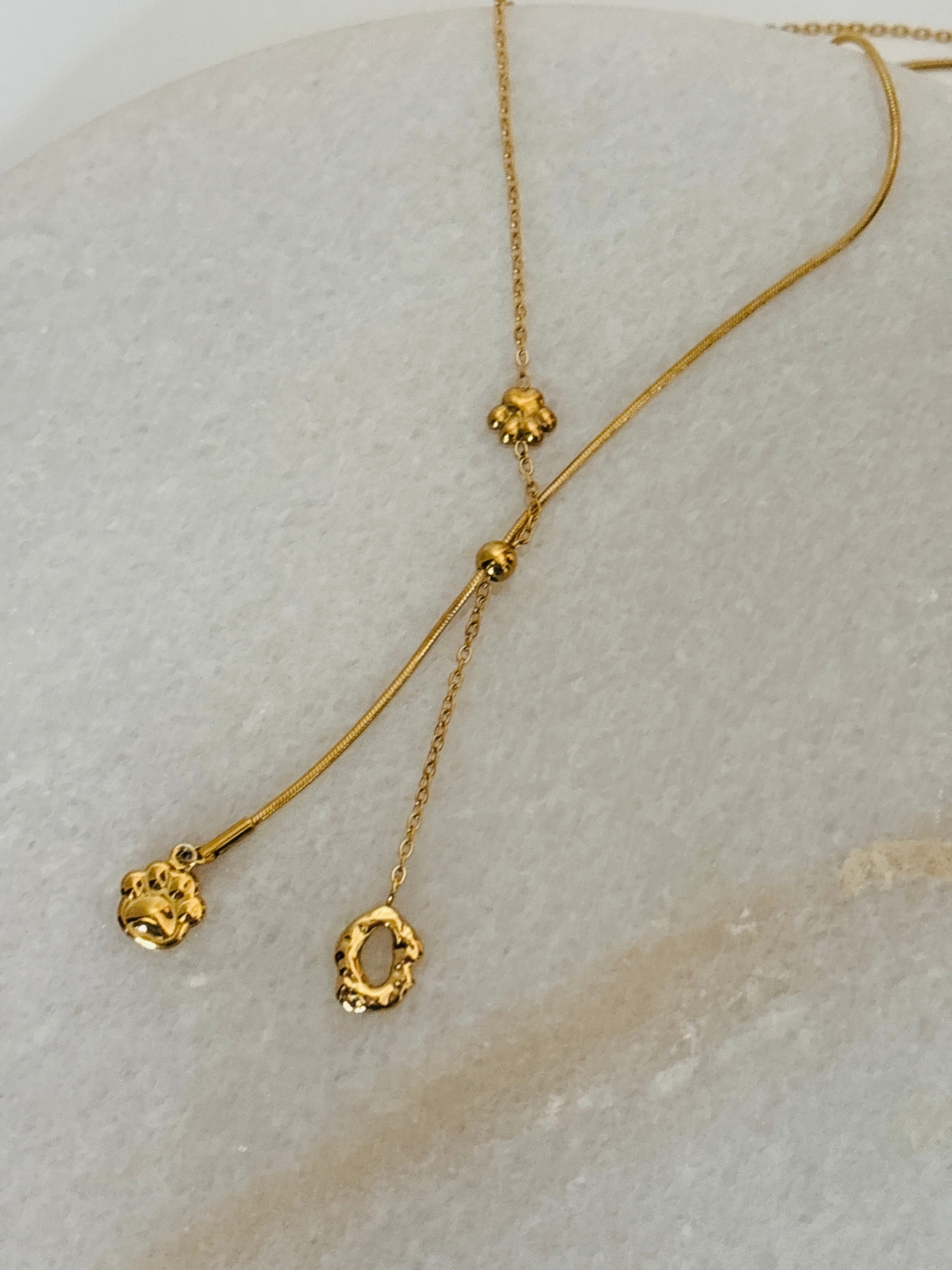 Puppy charm adjustable necklace