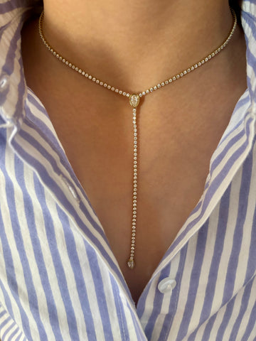 Tennis diamond y necklace