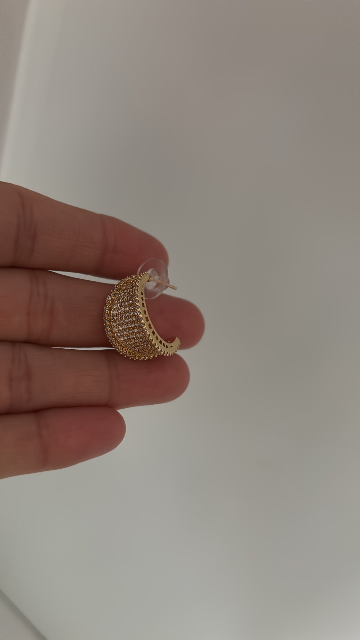 Reina C earrings,AD diamond studded