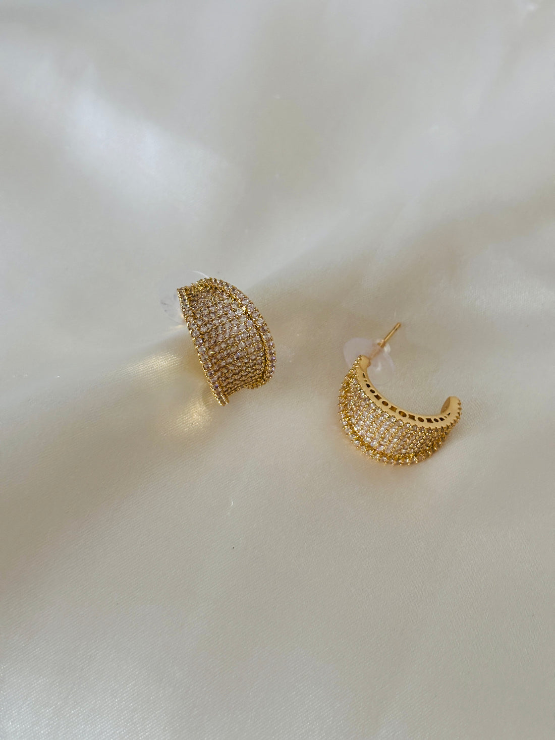 Reina C earrings,AD diamond studded
