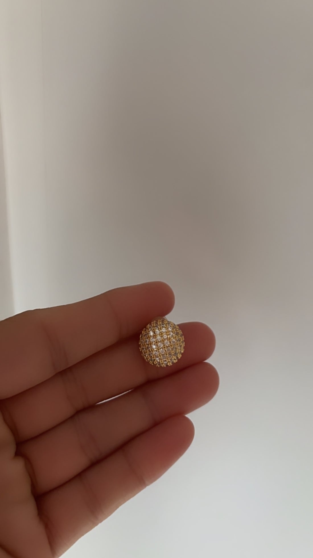 Ball diamond studded earring