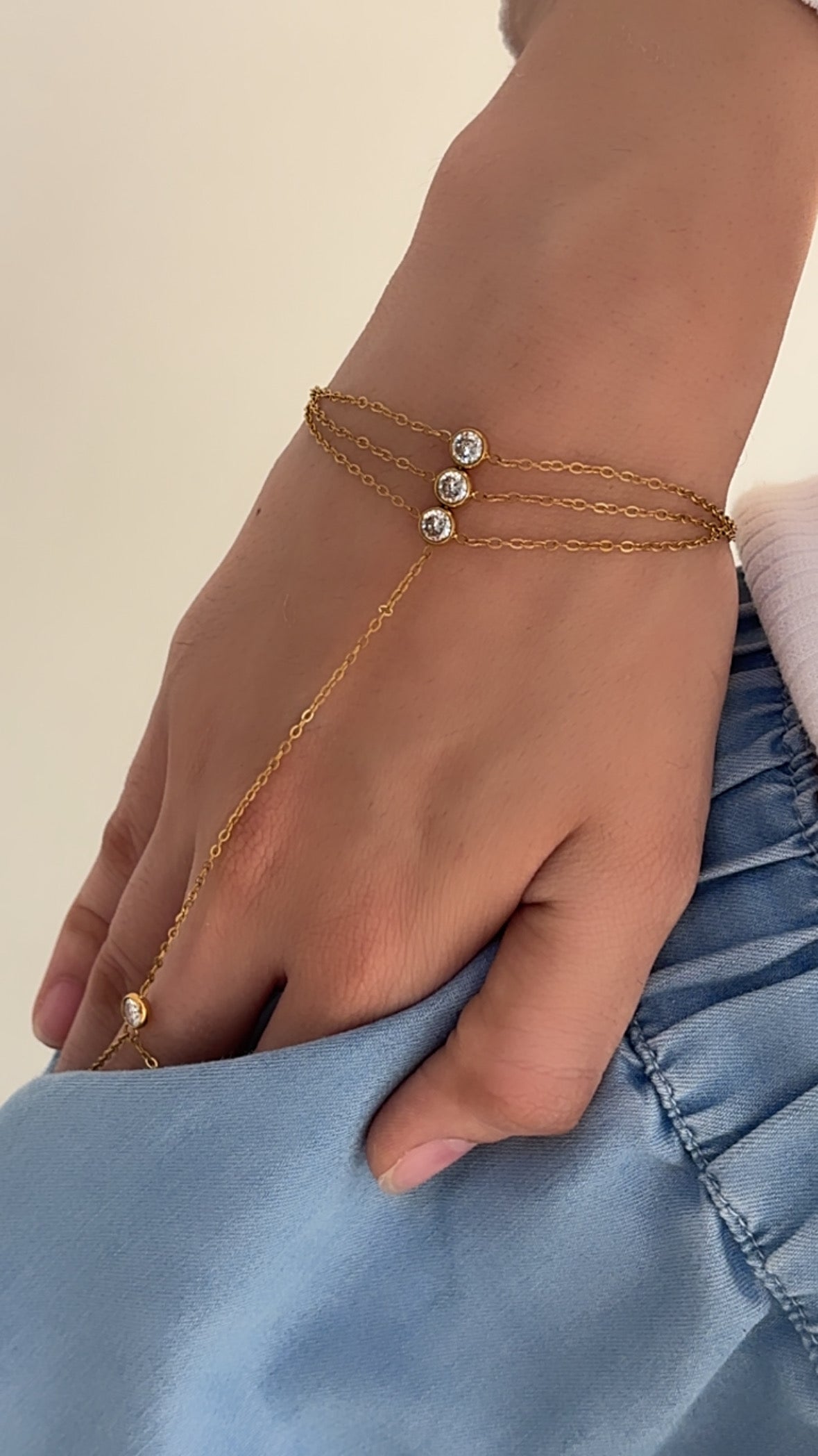 Tripal layer band chain bracelet