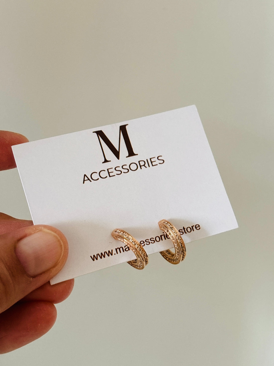 Rose gold c hoop earrings