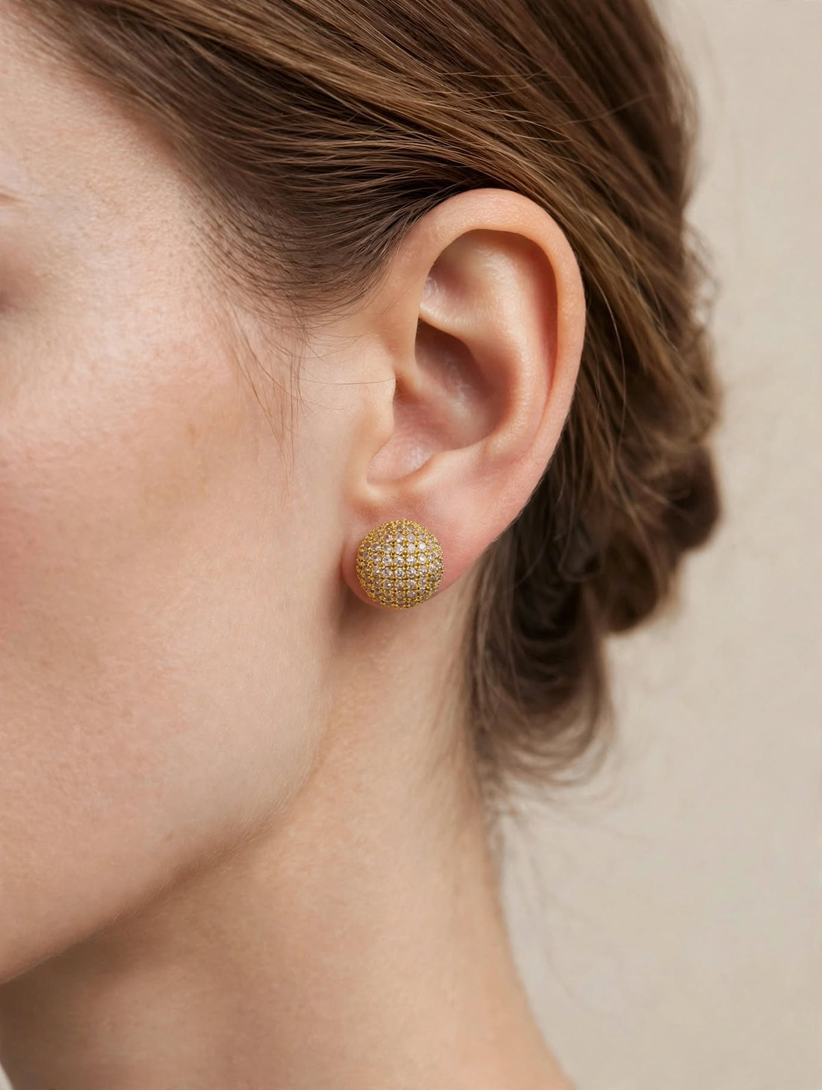 Ball diamond studded earring