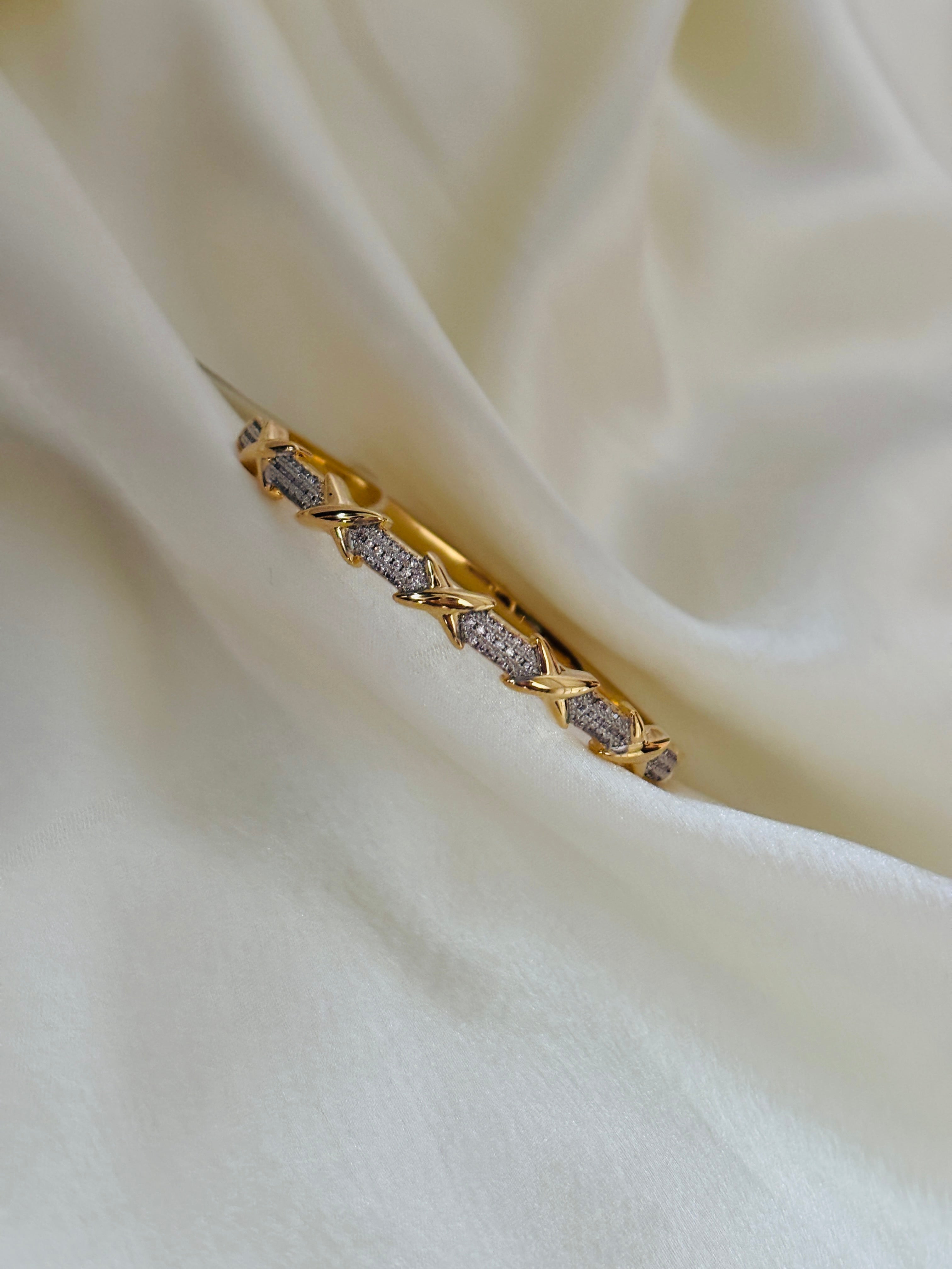 Lydia zirconia diamond kada bracelet