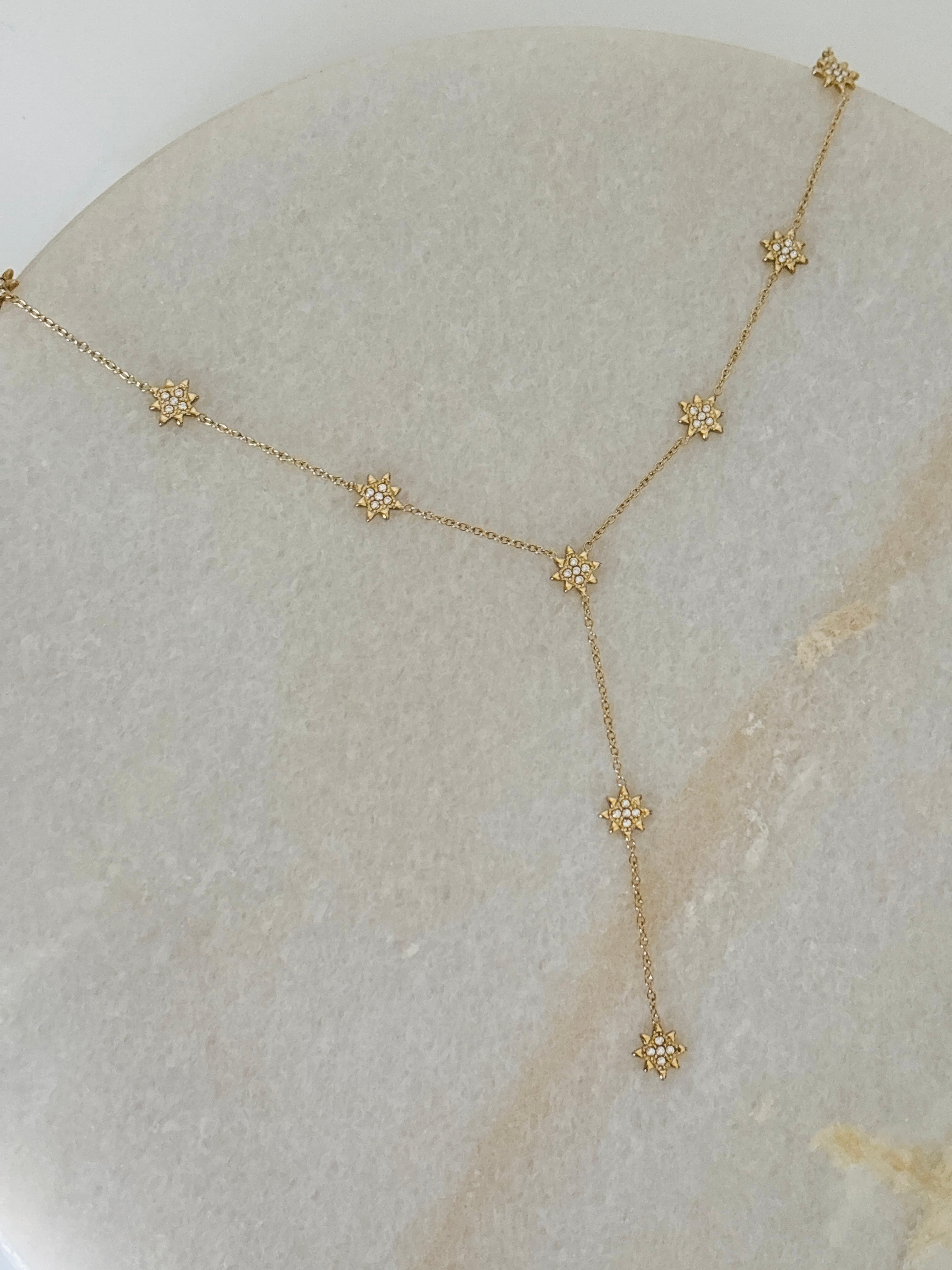 Snowflakes Y necklace