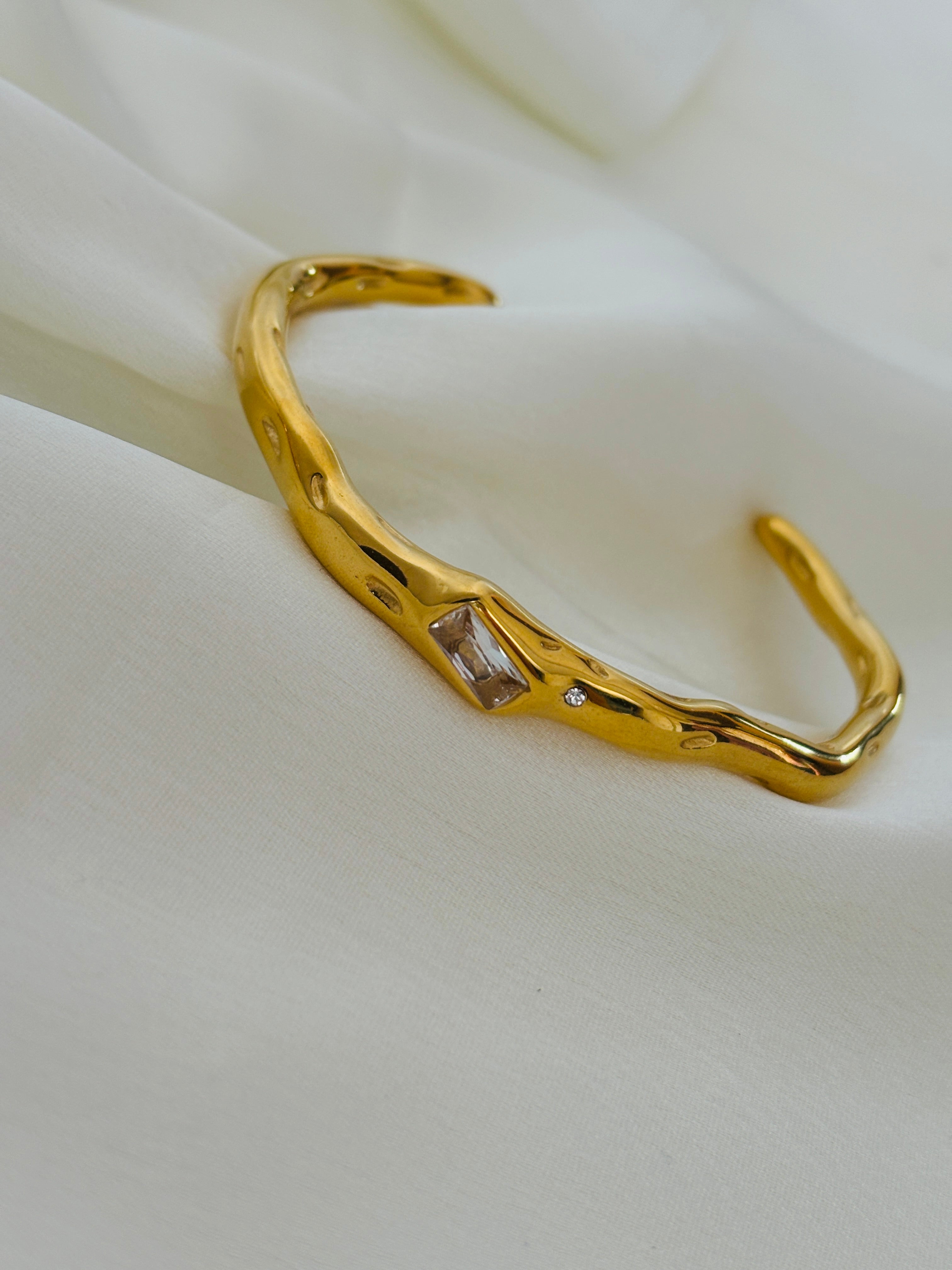 Bold dramatic hand cuff bracelet