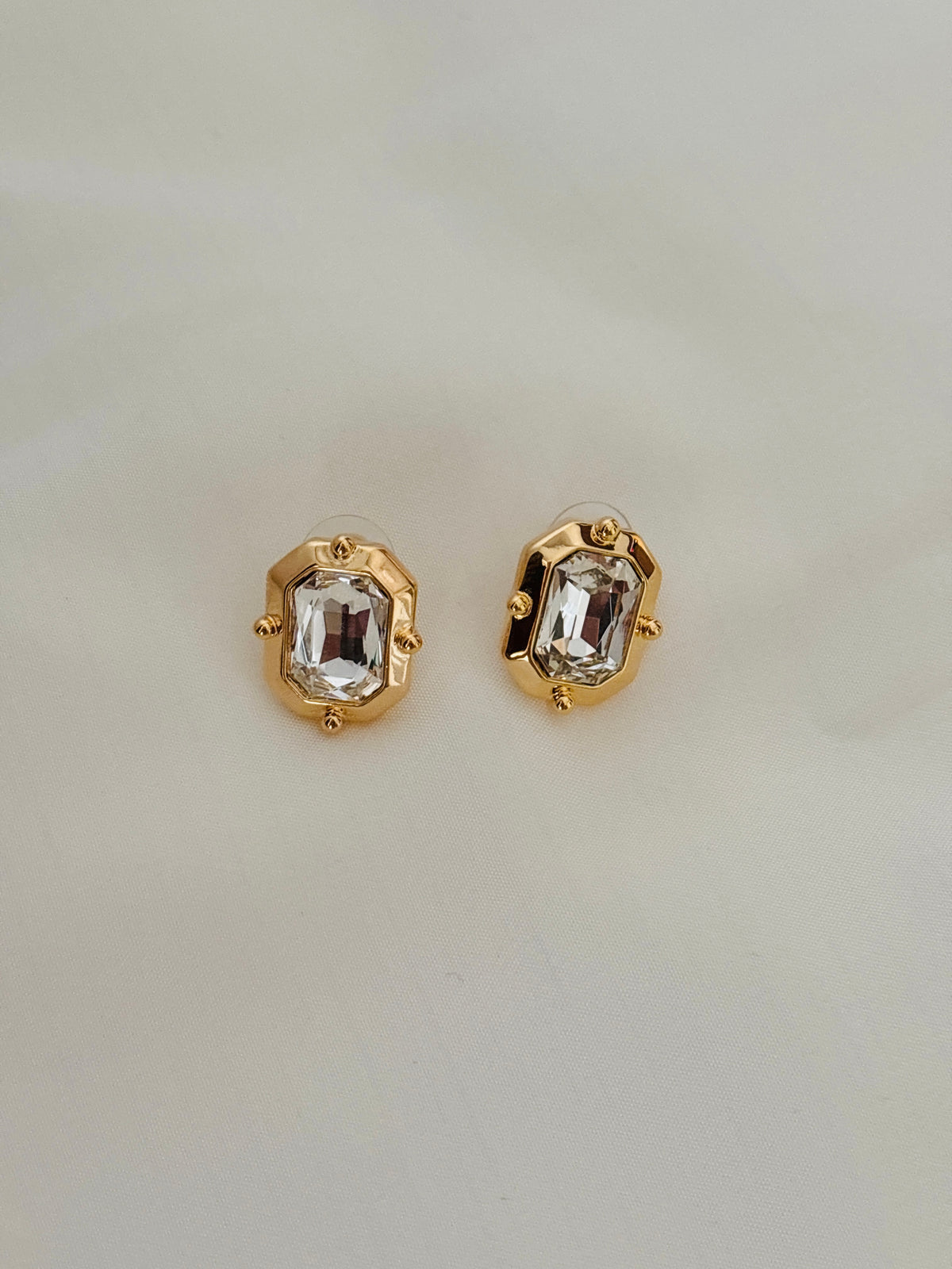 Crystal octagon earring