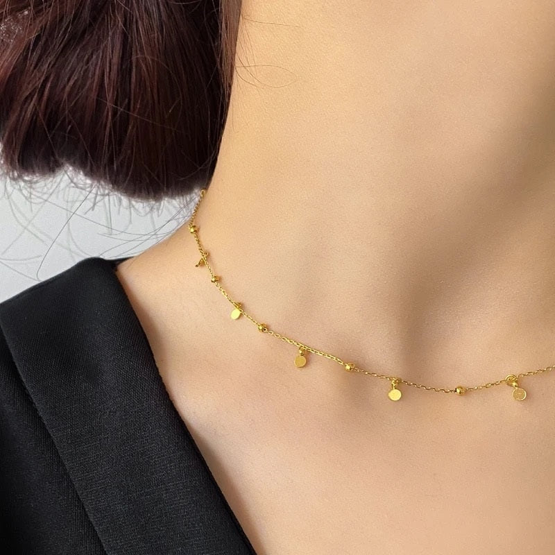 Beaded Coin Necklace