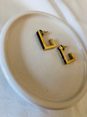 Black Rectangular Hoop