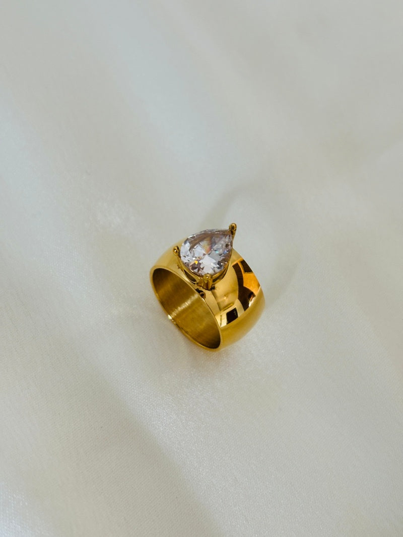 Bold Almond Cut Diamond Ring