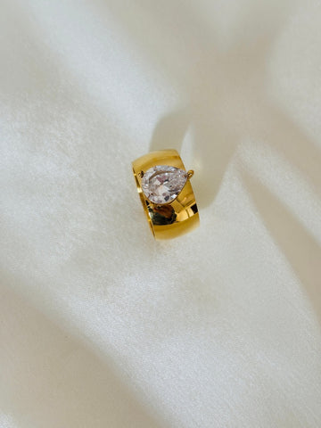 Bold Almond Cut Diamond Ring