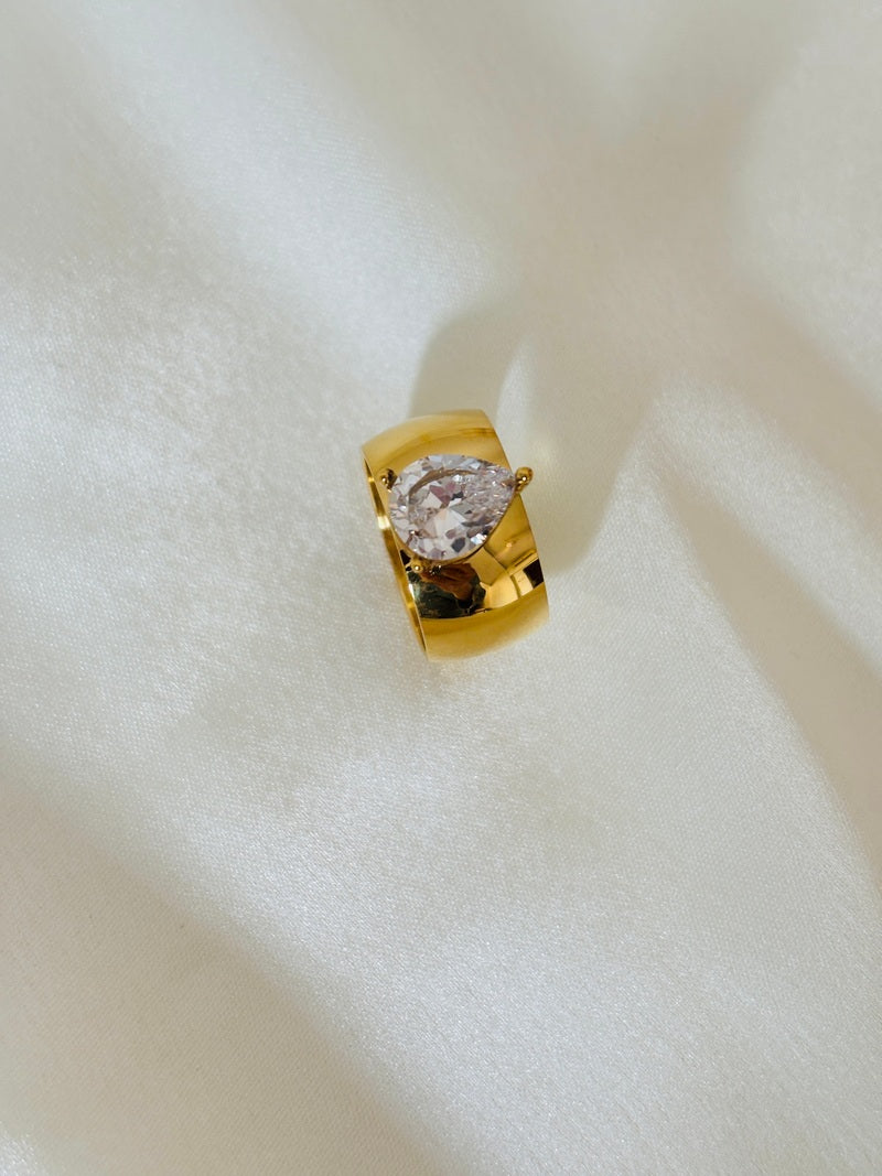 Bold Almond Cut Diamond Ring