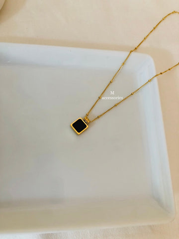Bold Square Charm Necklace