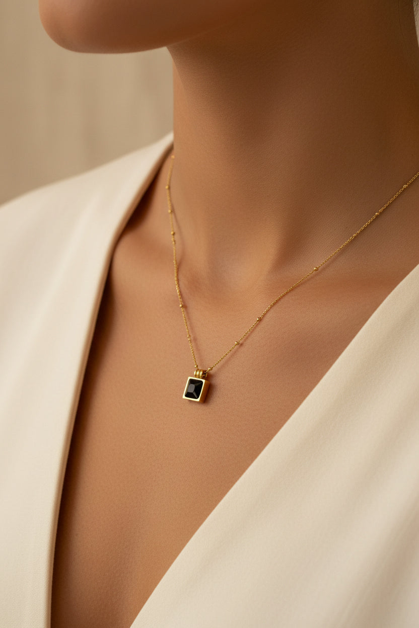 Bold Square Charm Necklace