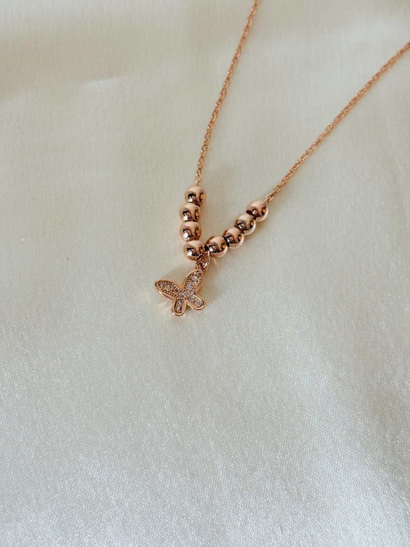Butterfly Charm Beaded Necklace
