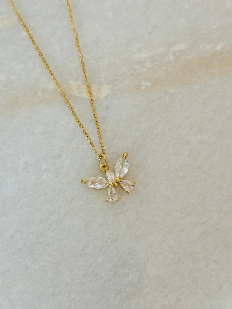 Butterfly Solitaire Necklace