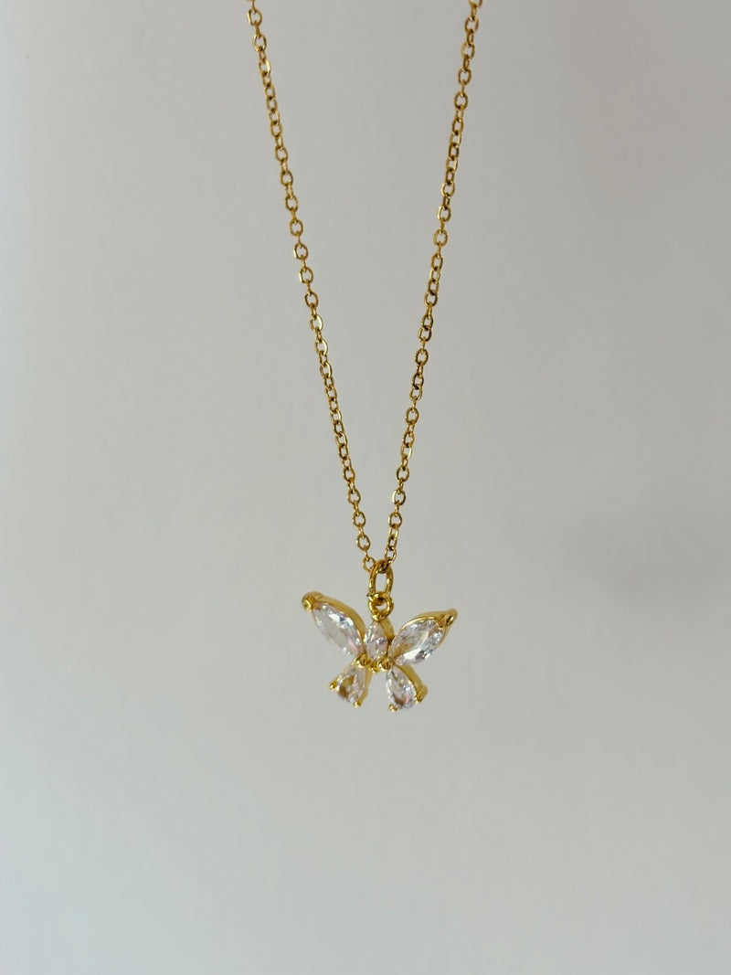 Butterfly Solitaire Necklace