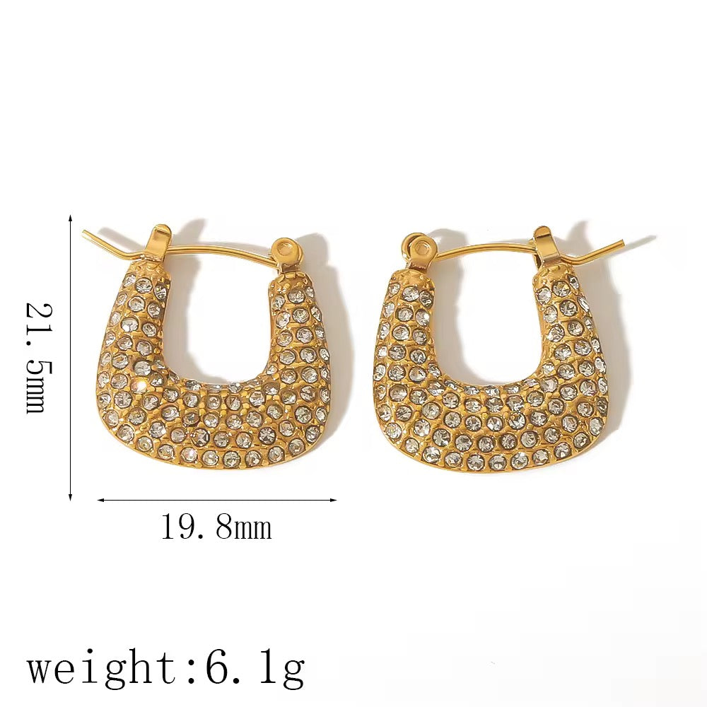 AD diamond studded bag earring