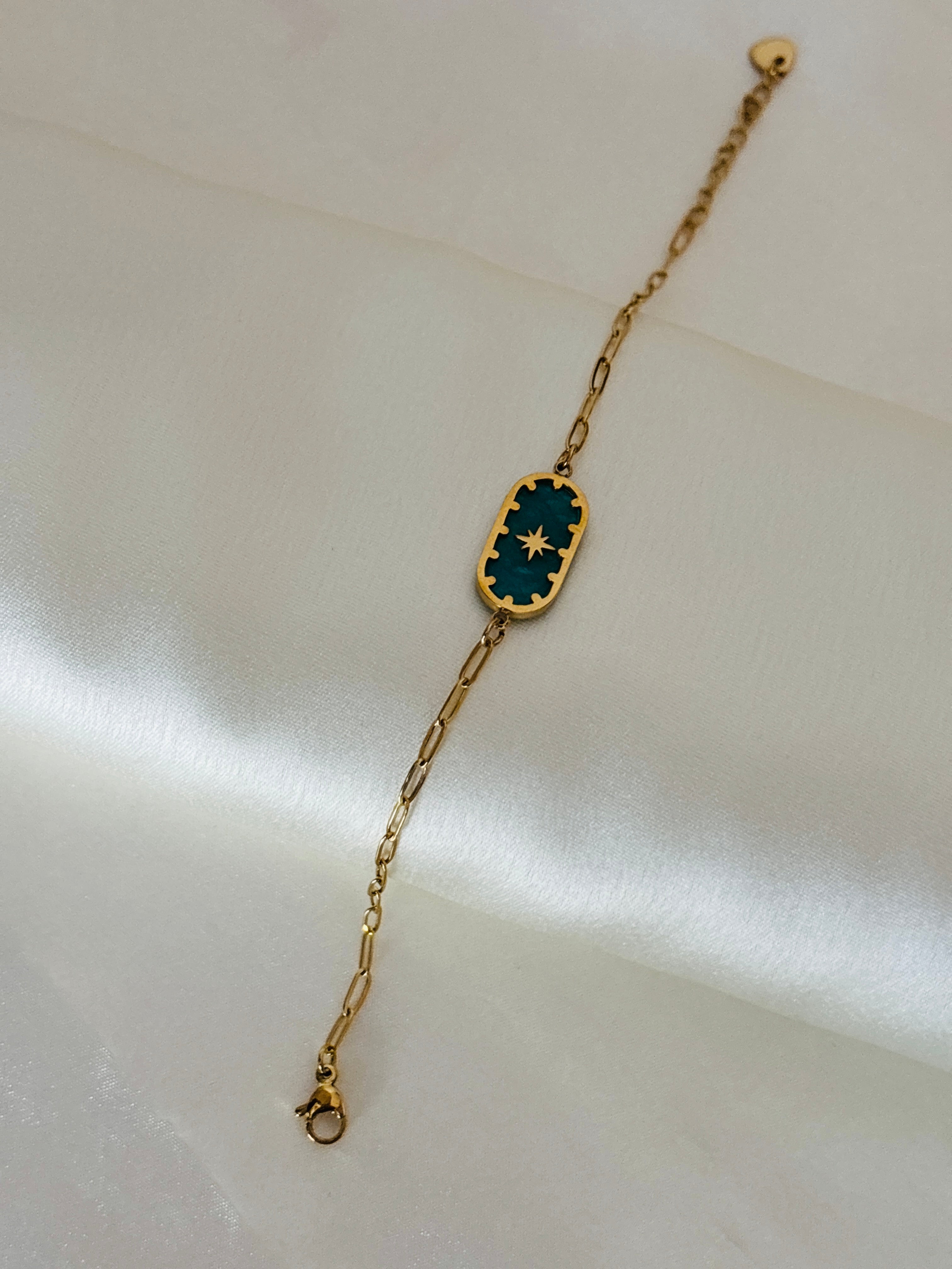 Ocean green charm bracelet