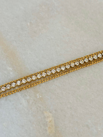 Curb Chain Diamond Layer Bracelet