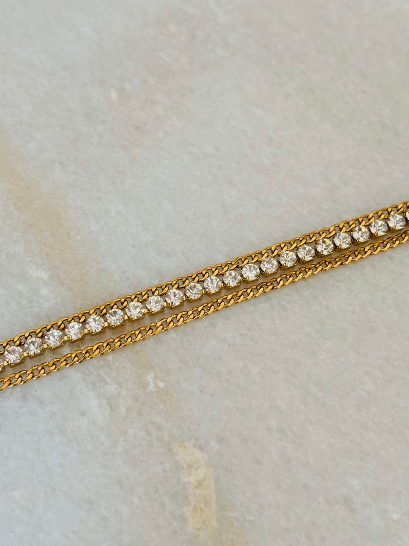 Curb Chain Diamond Layer Bracelet