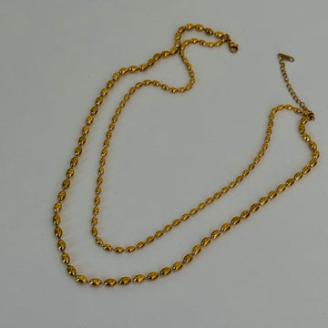 Beaded layer chain necklace