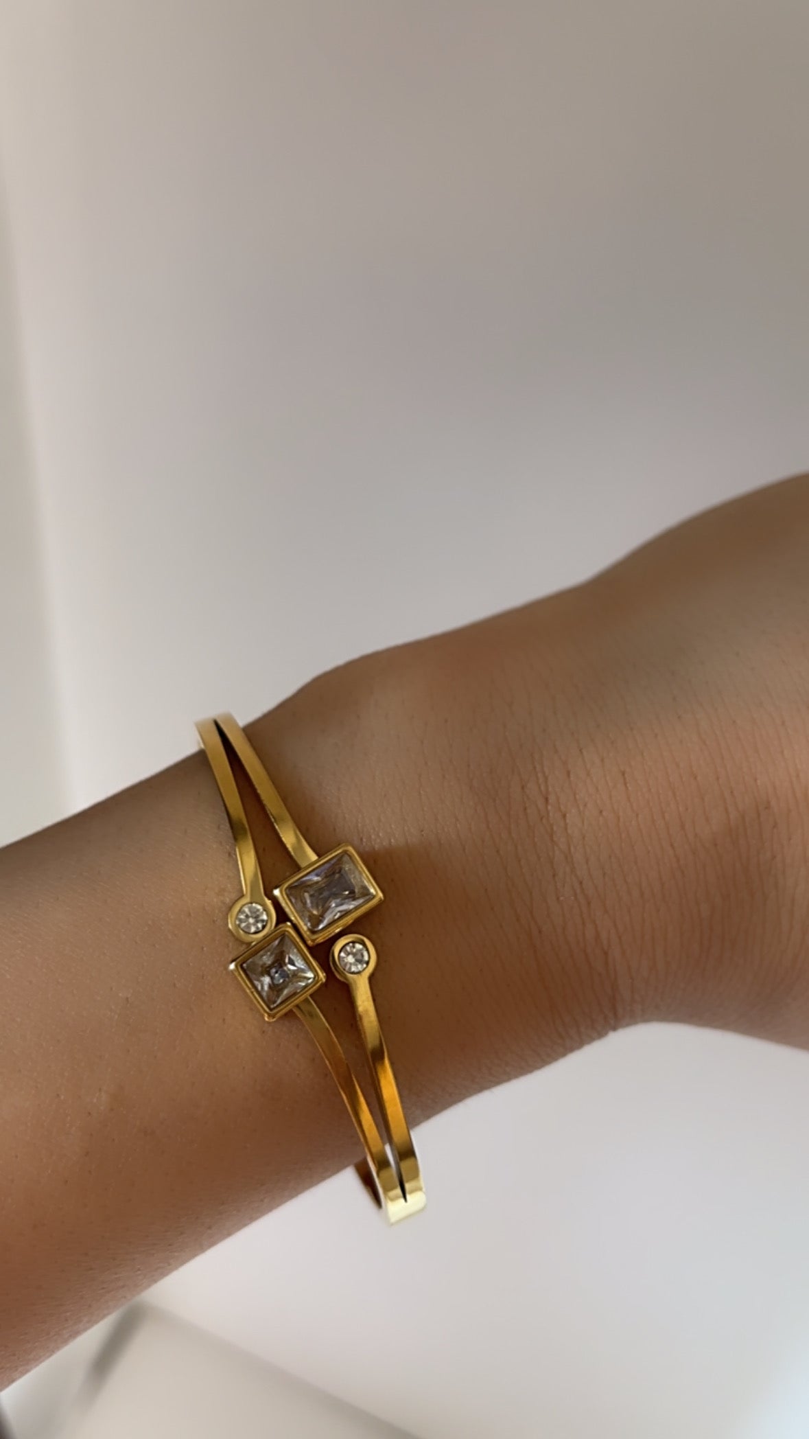 Geometry cut diamond kada bracelet