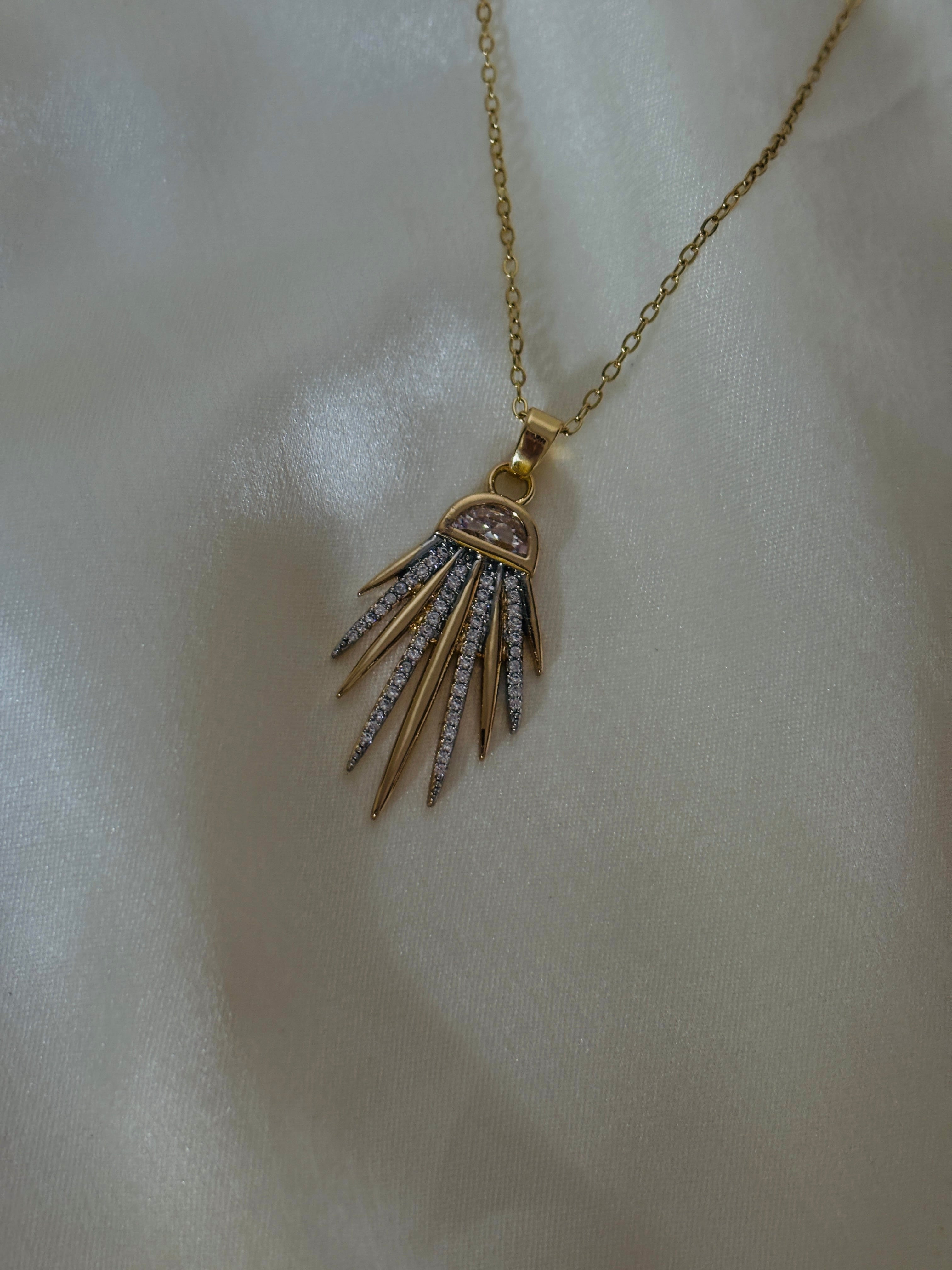 AD diamond studded claw necklace