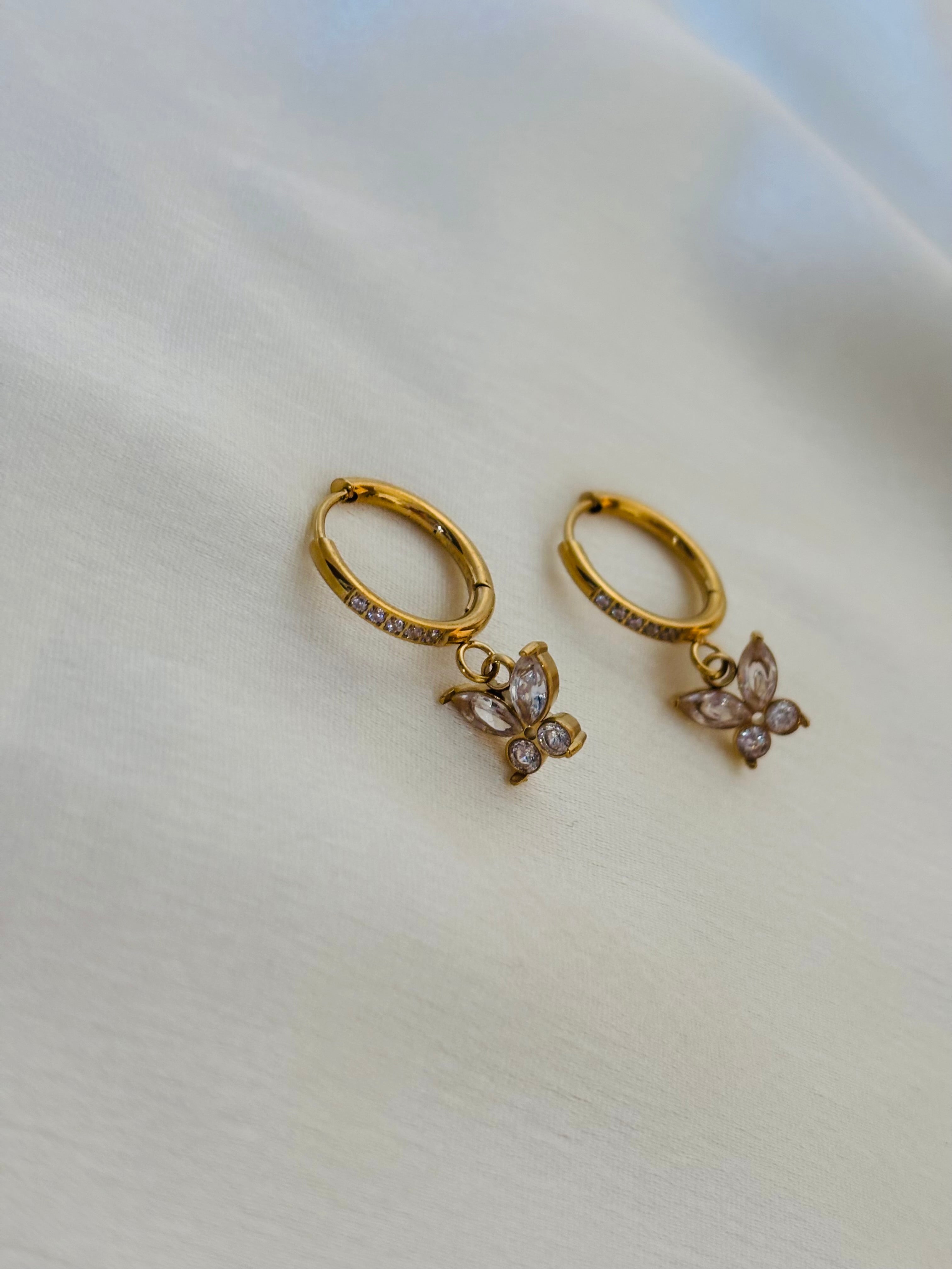 Butterfly charm earring